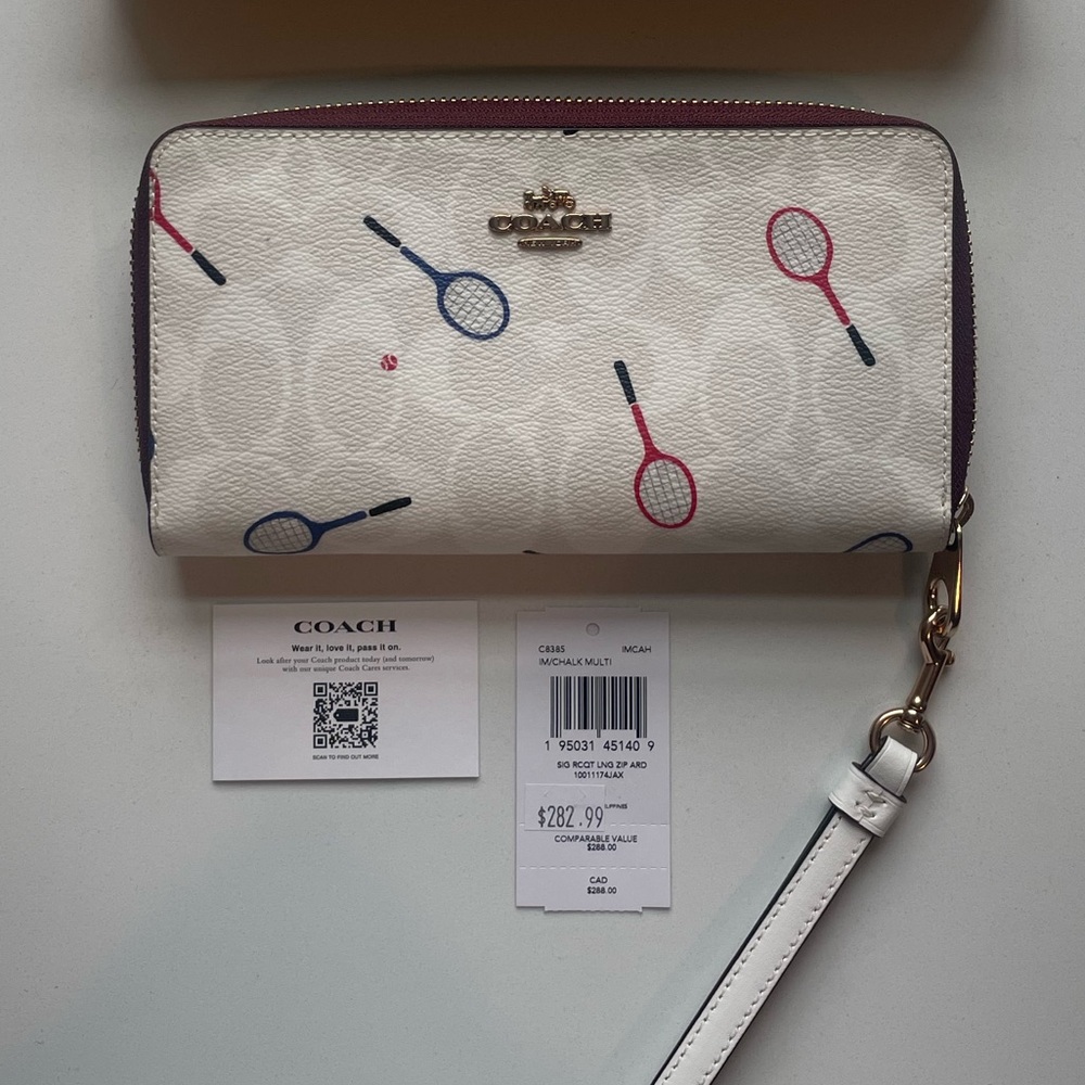 Limited Edition Long Zip Wallet Signature Canvas Tennis Racquet Print